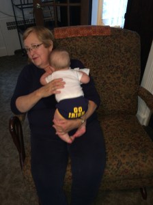 Jesus loves me, and so does Grandma. Check out my cute shorts, a family heirloom.